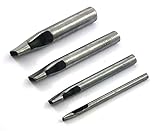 レザー クラフト 楕円 形 ポンチ パンチ 4本 セット ( サイズ 2 x 6 , 3 x 10 , 4 x 15 , 5 x 20 mm ) 穴 あけ 用 DIY 工具 A045 KIMS