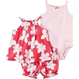 Carter's(カーターズ) 3ピースボディスーツ&ダイパーカバーセット ピンク 上下セット 6ヶ月【並行輸入】