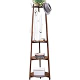 LVZAIXI シンプルなコートラックソリッドウッドクリエイティブリビングルームラックアメリカンハンガーハンガーフロアベッドルームの組み合わせ (色 : Brown)