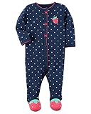 カーターズ ロンパース carter's 女の子用紺ドットハッピーいちご足つきカバーオール (newborn(-55cm)) [並行輸入品]