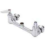 T&S Brass B-0230-EELN Double Pantry Base Faucet, Wall Mount, 8 Centers, 00EE Inlets, Less Nozzle by 