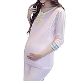 SAM&co (サムアンドコー) 授乳パジャマ 両サイド授乳口 綿100% フリル付き ウエスト調整可能 (M)