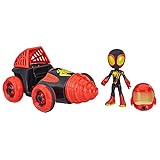 ハズブロ(HASBRO) マーベル MARVEL スパイディとすごいなかまたち ドリルスピナー付きウェブスピナー マイルズ・モラレス：スパイダーマン、車とアクセサリー付き 4インチ (10 cm) サイズ アクションフィギュア、対象年齢3才以上 F7253 正規品