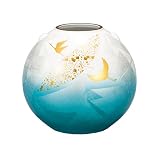 マルサン宮本 九谷焼 花器 7号花瓶 銀彩金鶴 AP3-1047