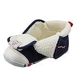 KINDOYO 赤ちゃん ベビーシューズ 暖かい スニーカー ベビーシューズ ファーストシューズ 子供靴 , ブルー（スエード）