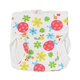 布おむつカバー 中ベルトタイプ ポップ柄 （ホワイト/サイズ80）