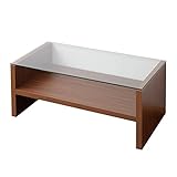 ガラスセンターテーブル 幅90×奥行45×高さ41.5cm ダークブラウン・ブラウン・ホワイトの3色展開 TAG-0001BR