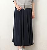 Angeliebe エンジェリーベ マタニティ 産前 産後 対応 フィット フレア ロング スカート 妊婦服 マキシ S ～ M ネイビー 21620 21620401