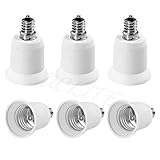 RCLITE 6pcs E17 to E26 Light Socket,led Bulb Base Adapter Converter Socket Adapter,Convert Intermedi