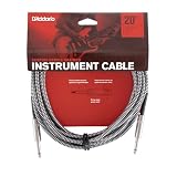 D'Addario ダダリオ シールドケーブル (ギターシールド) Custom Series Braided Instrument Cable グレー PW-BG-20BG (6.1m S-S) 【国内正規品】