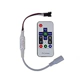 Tesfish 5V-24V 300種類の変更デジタルRGB LEDストリップライトコントローラ、用14キーRFワイヤレスリモートはWS2811 WS2812B WS2812 LEDストリップライト用