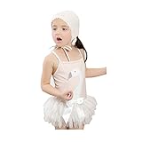 ベビー 女児水着 海水浴 バレエ チュチュ キャップ付き ベージュ ruler 7T