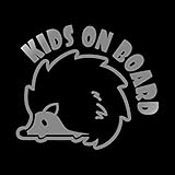 はりねずみ kids on board カッティング ステッカー シルバー 銀