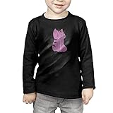かわいい　紫の猫 子供服 春秋 長袖 Tシャツ トレーナー 丸い襟 キッズ 男の子 女の子 ベビー おしゃれ カジュアル ファッション 可愛い