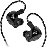 ZS4カナル型イヤホン 2PIN 3.5MM 1ダイナミック＆1バランスド・アーマチュア（1BA+1DD) 2ドライバ搭載 高音質 通話可能 ノイズ遮断 フィット感良い 中華イヤホン (ブラック・マイクなし)