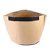 OUNONA 栽培バッグ 植物バッグ 布プランター 植物保育袋 園芸用 ガーデン 植え袋 鉢 栽培 通気性 20x22cm - カーキ