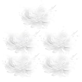 Dovewill 5個入り　高級感　結婚式　ヘアクリップ　DIYジュエリー　ビーズ素材　人工羽根　舞台用具　ブローチ　ふわふわ