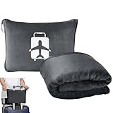 AiGouGou 毛布 枕 2 in 1 シングル 旅行用 収納が便利 持ち運び ブランケット 110x160cm グレー
