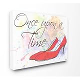 The Kids Room by Stupell "Watercolors Once Upon A Time Slippers Oversized Stretched" Canvas Wall Art