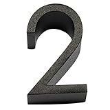 Yihiro アルミ合金 表札 数字ナンバー 2 横30x縦60x厚さ30mm ブラック