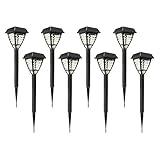 ALEKO® 8JW-019P Solar Powered LED Garden Lights for Outdoor Pathway In-Ground Lights, Set of 8, Whit