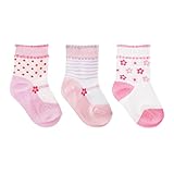 ベビー・赤ちゃん用 コットンリッチ お花のデザイン ソックスセット 靴下セット (3足組) 女の子 (UK 3-5.5, EUR 19-22) (ホワイト/ライラック/ピンク)