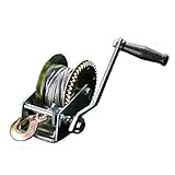 ハンドウィンチ 手動ウインチ ワイヤータイプ 1400LBS 630kg ウインチ 手巻き