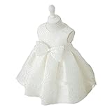 【子供ドレス部屋】 ベビードレス 帽子セット ホワイト キッズドレス プリンセス 結婚式 発表会 誕生日 フォーマルドレス (90cm)