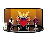 錦彩出世兜飾り(小) [(兜)4cm・(唐櫃)2cm・(弓矢)4cm・(刀)4cm] | 五月人形