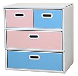マツダ紙工業 お片付けチェスト(3段・ピンク/ブルー) 9001000117