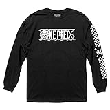 Ripple Junction ワンピース 大人用 ユニセックス ロゴ チェック柄袖 厚手 綿100% 長袖クルーTシャツ US サイズ: Large カラー: ブラック