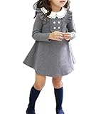 WIN 女の子 キッズ フォーマル ワンピース 韓国スタイル 結婚式 発表会 入園式 入学式 卒園式 卒業式 七五三 パーティー (100cm, グレー)