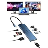 KOZYC USB C ドッキングステーション デュアルモニター 8-in-1 USBCハブ HDMIポート2つ付き USB-C 3.0 2xUSB-A 3.0 SD/TF 100W PD HP/Dell対応