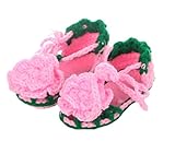 (ビグッド)Bigood ベビーファーストシューズ ニットシューズ ニット靴 ルームシューズ 新生児 子供用 可愛い赤ちゃん お祝い ソックス大きな花 ピンク