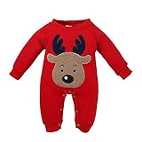 (プタス)Putars ベビー服 子供服 ロンパース 男の子 女の子 クリスマス 鹿柄 二色 厚手 冬服 可愛い 秋 冬 新生児 歩行服 出産お祝い 記念日 プレゼント 0-24ヶ月