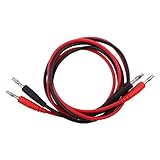 IPOTCH 4mm バナナプラグケーブル　テスト　リード　線　ケーブル　　黒　赤