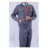 春秋　メンズ　セット　制服・ワークウェア　作業服　グレー+オレンジ　XL