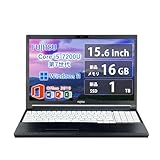 【整備済み品】富士通 ノートPC FUJI TSU LIFEBOOK A577 インテル Core i5-7200U （2.5GHZ）CPU搭載/MS Office2019&最新Windows11 Pro/15.6インチ/DVD/WI-FI/Bluetooth/DVD/テンキー/日本語キーボード (メモリ16GB SSD1TB)