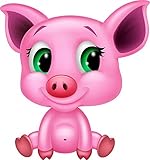 Wallmonkeys Wall Decals FOT-59193046-24 Not Applicable Wallmonkeys Wm34429 Cute Baby Pig Cartoon Pee