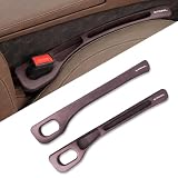 【エクストレイル 専用】隙間クッション 厚型 日産 X-TRAIL 専用ロゴ 隙間埋め 正・裏面取付可 クッション 車用 シートサイド クッション 日産 X-TRAIL エクストレイル シート コンソール 隙間収納 落下防止 小物入れ 運転席+助手席 ロゴ左右対称設計 2本入り (ブラウン, エクストレイル 専用)