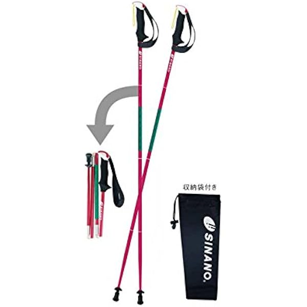 Amazon シナノ Sinano Sinano シナノ トレイルランニング専用ポール 2本1組 トレランポール13 6pro レッド 110cm レッド シナノ Sinano スポーツ アウトドア