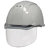 DICプラスチック ヘルメット 電気用対応・透明ひさし・保護シールド面・スチロールライナー付 AA11-CS-HA3E2-K11-GY-S