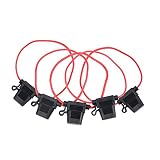 Deqna（TM）5 PCS 2V 20A DC MINIヒューズホルダーIN-LINE WIRE COPPER 12 VOLT 30A POWER BLADEカーバイク