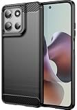 For motorola g66j/g66y 5G ケース 炭素繊維カバー 【ZENGZOUZ】TPU保護 moto g66j/g66y 5G ケース カバー おしゃれ 汚れ防止 薄型 軽量 柔らかい手触り 全面保護(ブラック)