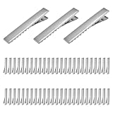 【LEISURE CLUB】 ヘアクリップ 約50個入り 66mm ヘアピン ハンドメイド 髪留め 金具 ヘアアクセサリー パーツ シルバー DIY ホビー 業務用 手芸用品 大人 子供