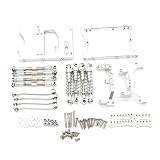 Copuhgima MN D90 D91 MN99S 1/12 RCカーアップグレードパーツ、シルバー用メタルシャーシプルロッドサーボ固定マウントブラケットショックアブソーバー