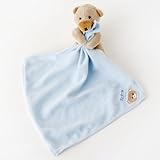 【刺繍名入れ無料】UNIPAK ユニパック 名入れミニハンカチ ブルー×くま up0007-01