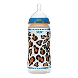 1 Nuk Animal Print Cheetah Boy 10 oz Baby Bottle Boy Orthodontic Nipple BPA Free by NUK