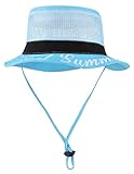 GEMVIE ベビー ハット メッシュ 帽子 紐付き サンバイザーハット 柔らか キャップ 幼児 女の子 男の子 つば広 帽子 日除け UVカット ブルー