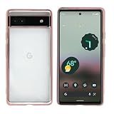 Google Pixel 6a ケース クリア カバー スマホケース 透明 耐衝撃 TPU 薄型 軽量 メッキ加工 ソフトケース 落下防止 擦り傷防止 レンズ保護 ローズゴールド